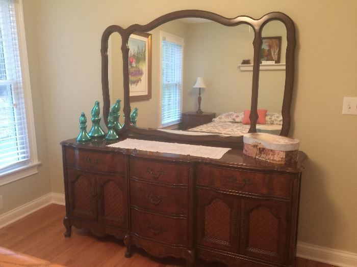 Antique mahogany dresser with mirror