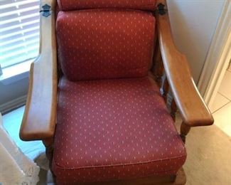 Chair with storage behind neck, very unique vintage piece, probably antique