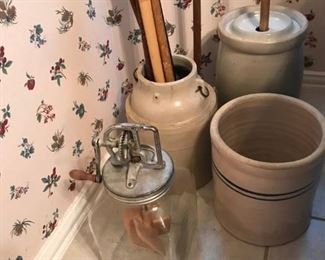 Butter churns including a Daisy Churn