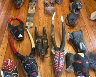 Authentic African masks, lots!