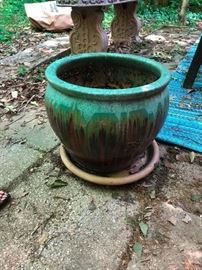 pretty glazed plant pot giant