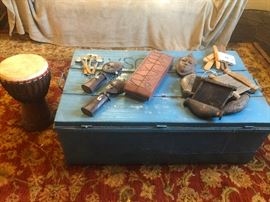 cool metal travel trunk