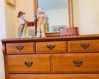 One of Two Light wood Dresser with Mirror