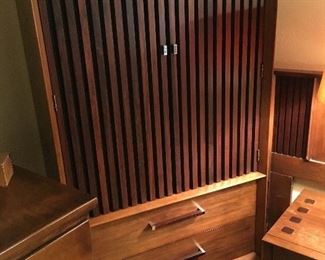 Lane mid century modern dresser with exotic woods; rosewood