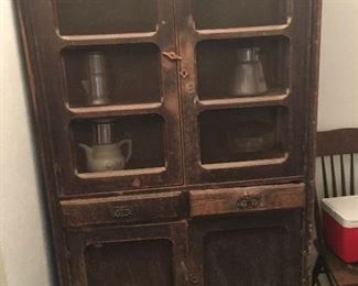 1 of 2 primitive pie safes believed to be of Texas origins