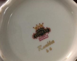 Maker';s mark Floral hand painted Bavarian china