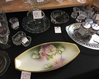 hand painted porcelain , crystal and table top