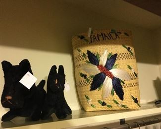 Stuffed Terriers, not real no, "Jamaica" beach bag