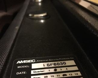 Detail: Amsec Gun Safe with punch key code. 1 hr fire proof