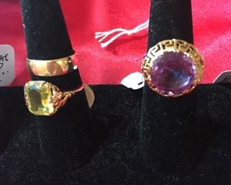 Cocktail ring, wedding band citrine, (gold)