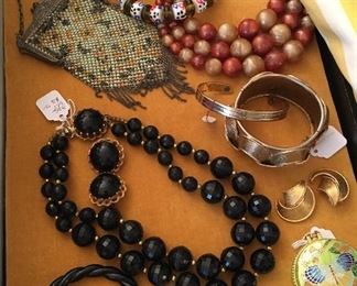 Beaded purse, bracelets powder cases pill boxes cuffs etc