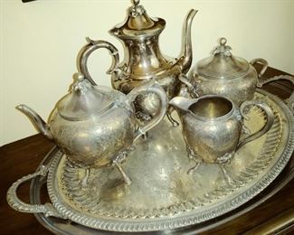 Silver plate tea service