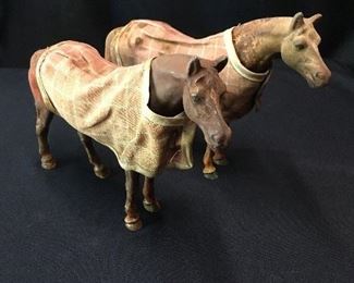 Cast Iron horses with blanket