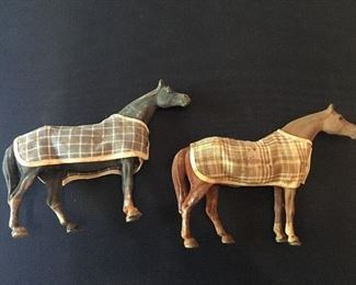 Cast Iron horses with blankets