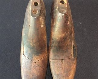 Pair of vintage Cobbler wooden shoe form