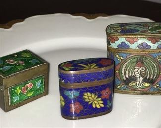 Asian Cloisonne Opium jars