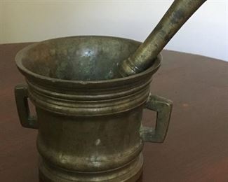 Vintage bronze mortar and pestal