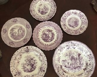 Two's Company lavender transfer ware plates
