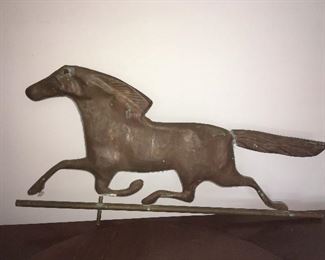 Vintage copper horse weather vane