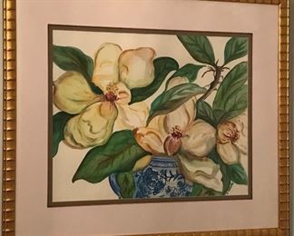 Aquarell painting of magnolia