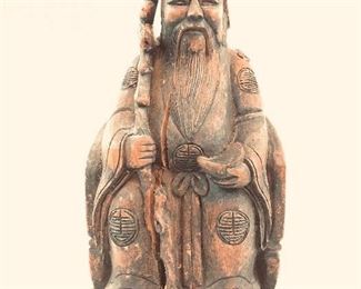 Asian wood statue