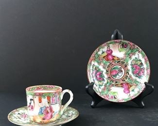 Rose Medallion tea cup and saucer, luncheon plate