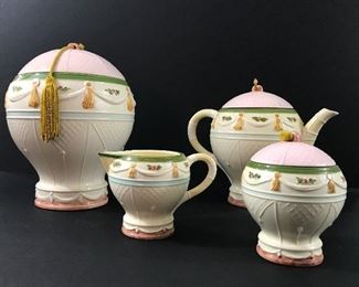 Vintage canister, tea pot, creamer & sugar
