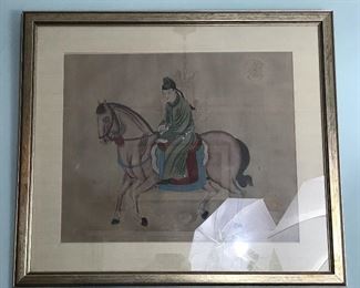 Antique Asian painting on fabric