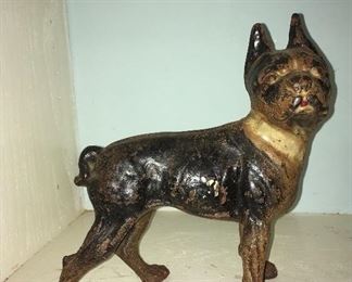 Vintage cast iron Boston Terrier door stop
