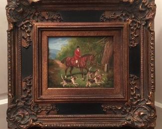 Hunt scene canvas by A. Lusta