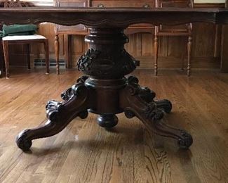 Antique pedestal dining table