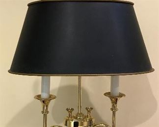 Baldwin double candlestick brass lamp