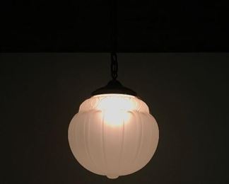 Antique slag glass ceiling light
