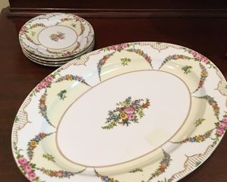 Noritake Rosedale platter and bread & butter plates