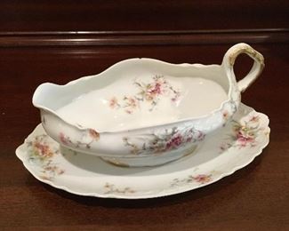 Theodore Haviland Limoges France gravy boat and plate