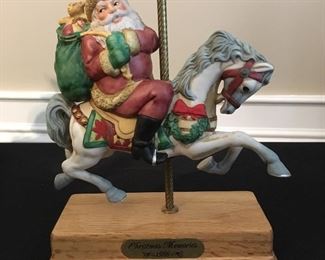 Willitts Christmas Memories Santa on Carousel horse figurine