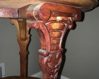 Detail on leg of table