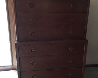 Vintage Queen Bedroom Set - Like new Queen Sterns & Foster mattress, dresser with double mirrors, chest of drawers and nightstands