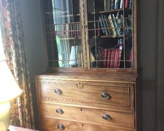 Circa 1800 Antique Writing Desk. Georgian Mahogany Secretaire .