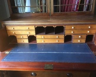 Circa 1800 Antique Writing Desk. Georgian Mahogany Secretaire .