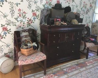 Dresser,Chairs, Vintage Hats , Hat Boxes ,Wigs,Scarfs,etc...