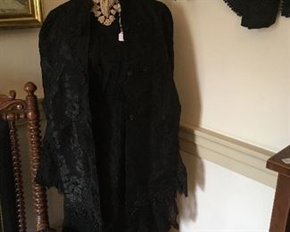 Circa 1870's Complete Mourning Outfit