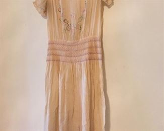 Circa 1927 -28 Beautiful Smocked & Embroidered Dress.