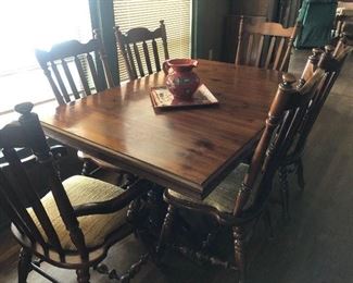 Dining table and chairs. 