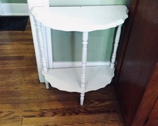 Vintage Demilune White-Painted Table