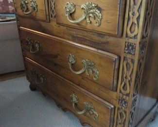 HANDSOME CHEST RESTING ON BUN FEET WITH INTRICATE FRET DETAIL
TROUVAILLES INC. FURNITURE

