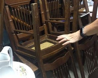 Set of cane bottom chairs