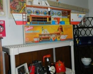 Barbie Dream Ship *complete* w/box, vintage clocks, graniteware