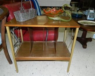 Mid-Century record storage side table