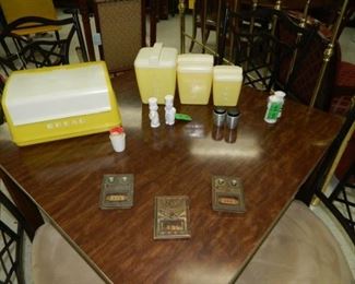 Kitchen items, vintage post office box doors